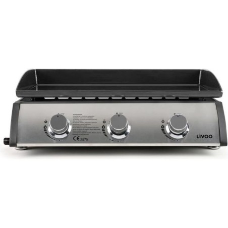 Plancha gaz - LIVOO - 3 bruleurs - 61 x 38 cm - DOC277