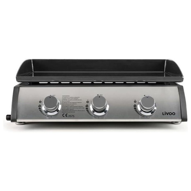 Plancha gaz - LIVOO - 3 bruleurs - 61 x 38 cm - DOC277 Plancha gaz - LIVOO - 3 bruleurs - 61 x 38 cm - DOC277