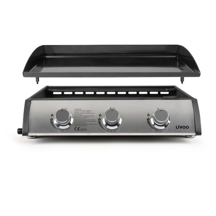 Plancha gaz - LIVOO - 3 bruleurs - 61 x 38 cm - DOC277 Plancha gaz - LIVOO - 3 bruleurs - 61 x 38 cm - DOC277