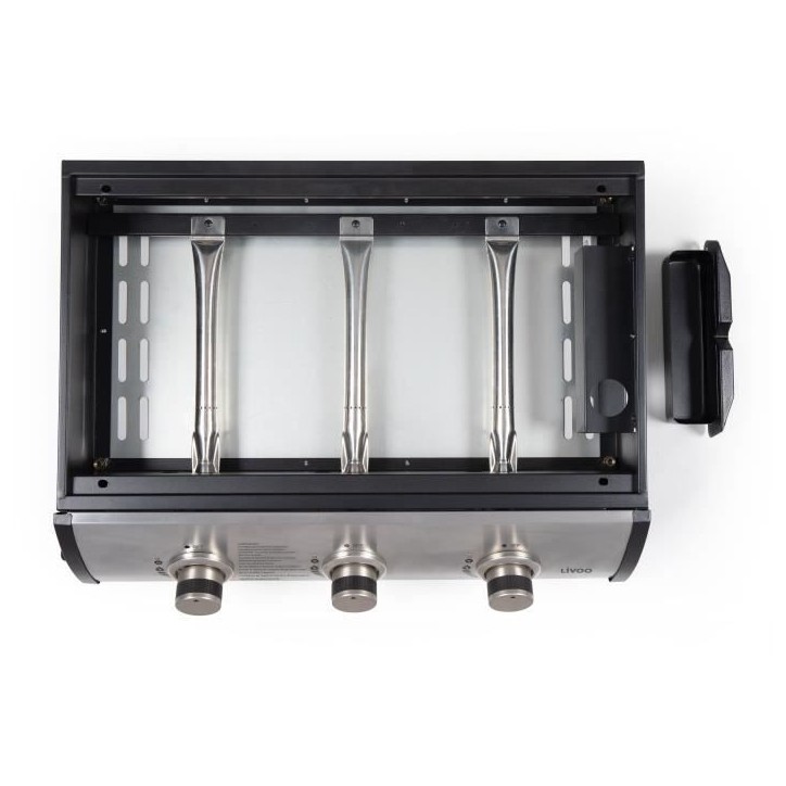 Plancha gaz - LIVOO - 3 bruleurs - 61 x 38 cm - DOC277 Plancha gaz - LIVOO - 3 bruleurs - 61 x 38 cm - DOC277