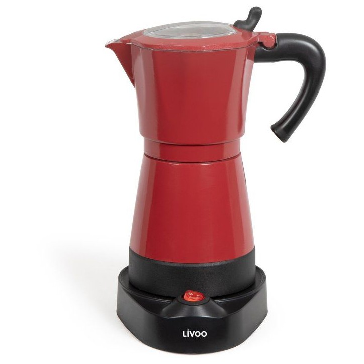 Cafetiere italienne électrique - LIVOO - DOD117RC - 480 W - 300 ml - 6 tasses - Rouge / Noir Cafetiere italienne électrique - LIVOO - DOD117RC - 480 W - 300 ml - 6 tasses - Rouge / Noir