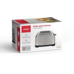 Grille-pain 2 fentes - LIVOO - DOD196 - 850 W - Thermostat réglable :