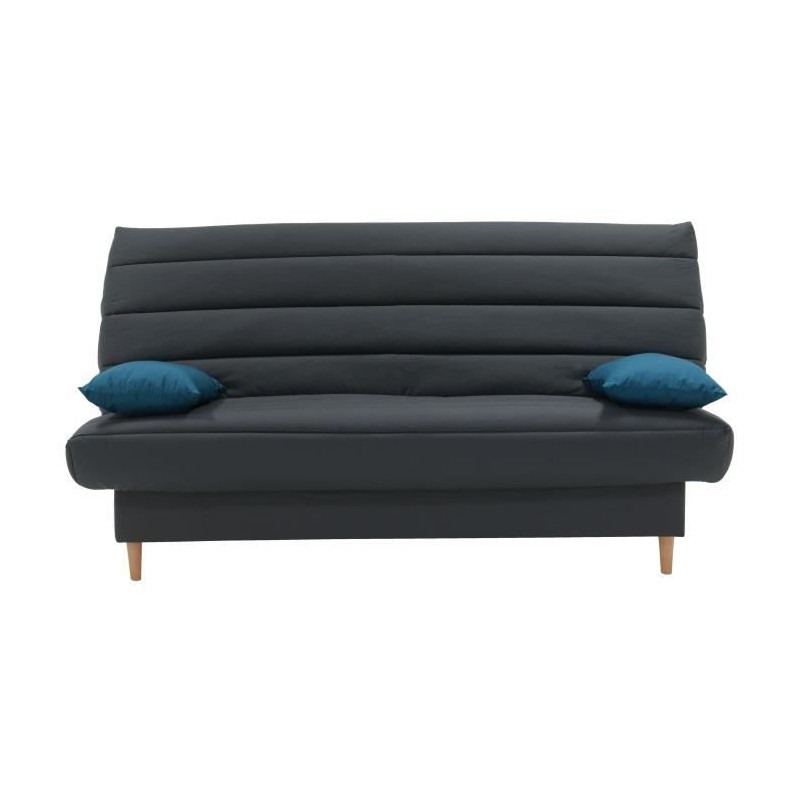 Banquette clic clac 3 places - Tissu anthracite - Style scandinave - L