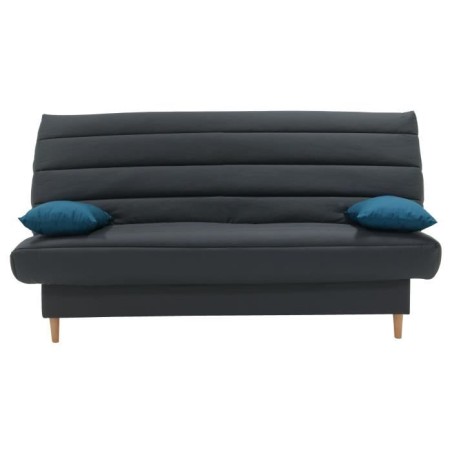Banquette clic clac 3 places - Tissu anthracite - Style scandinave - L