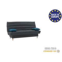 Banquette clic clac 3 places - Tissu anthracite - Style scandinave - L