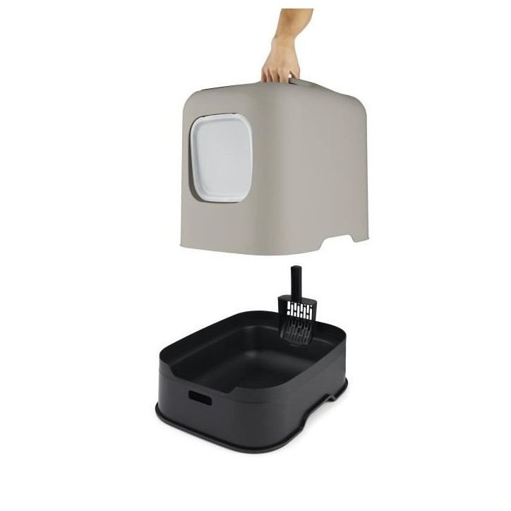 ROTHO - Maison toilette pour chat 51 x 39 x 40 cm - Bac a litiere - Cappuccino