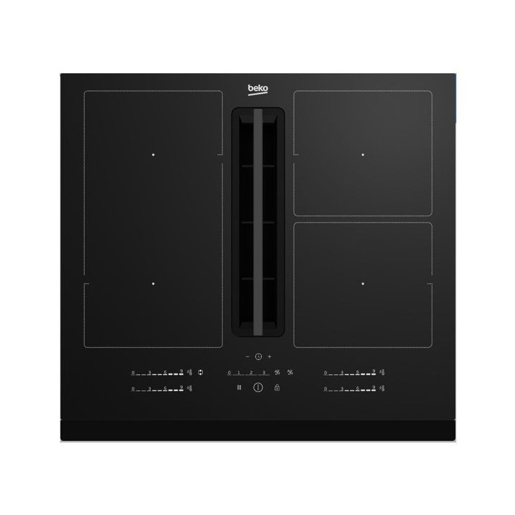 Plaque a induction avec hotte intégrée - BEKO - 4 foyers - 60 cm - Noir - HIXI64700UF Plaque a induction avec hotte intégrée - BEKO - 4 foyers - 60 cm - Noir - HIXI64700UF