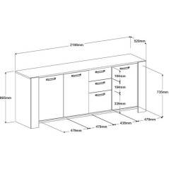 Ensemble Buffet et Table rectangulaire - Style Scandinave - LOFT - Che