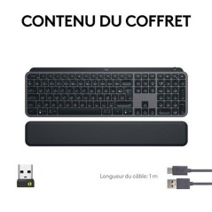 Clavier - Sans fil - Logitech - MX Keys S Plus- AZERTY - Repose poigne