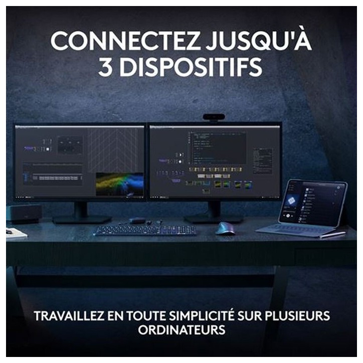 Clavier - Sans fil - Logitech - MX Keys S Plus- AZERTY - Repose poignet - Noir Clavier - Sans fil - Logitech - MX Keys S Plus- AZERTY - Repose poignet - Noir
