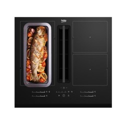 Plaque a induction avec hotte intégrée - BEKO - 4 foyers - 60 cm - N