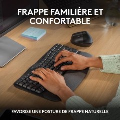 Clavier - Sans fil - Logitech - Wave Keys - AZERTY - Ergonomique - Rep
