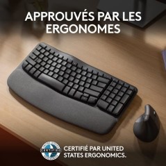 Clavier - Sans fil - Logitech - Wave Keys - AZERTY - Ergonomique - Rep