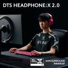 Casque gamer - Sans fil - Logitech G - Lightspeed - Rose