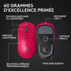 Souris gamer - Sans fil - Logitech G - Pro X Superlight 2 Lightspeed -