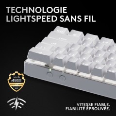 Clavier gamer - Sans fil - Logitech G - G Pro X 60 - Lightspeed - Blan