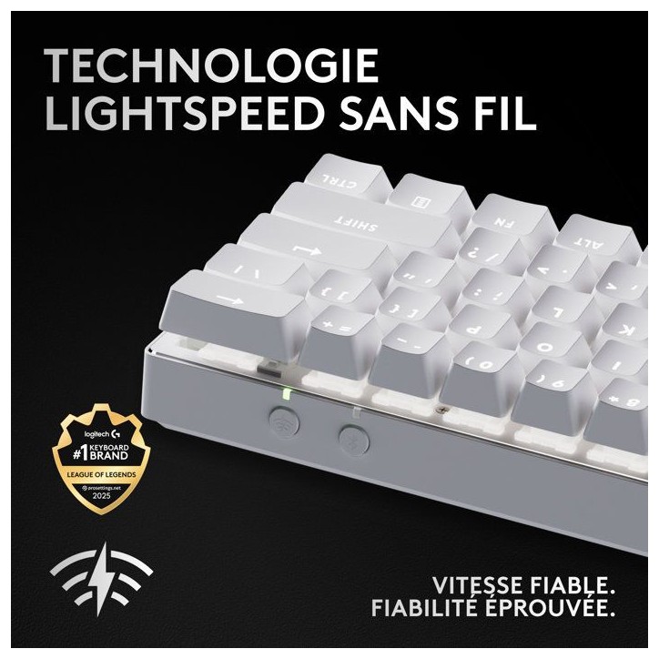 Clavier gamer - Sans fil - Logitech G - G Pro X 60 - Lightspeed - Blanc Clavier gamer - Sans fil - Logitech G - G Pro X 60 - Lightspeed - Blanc