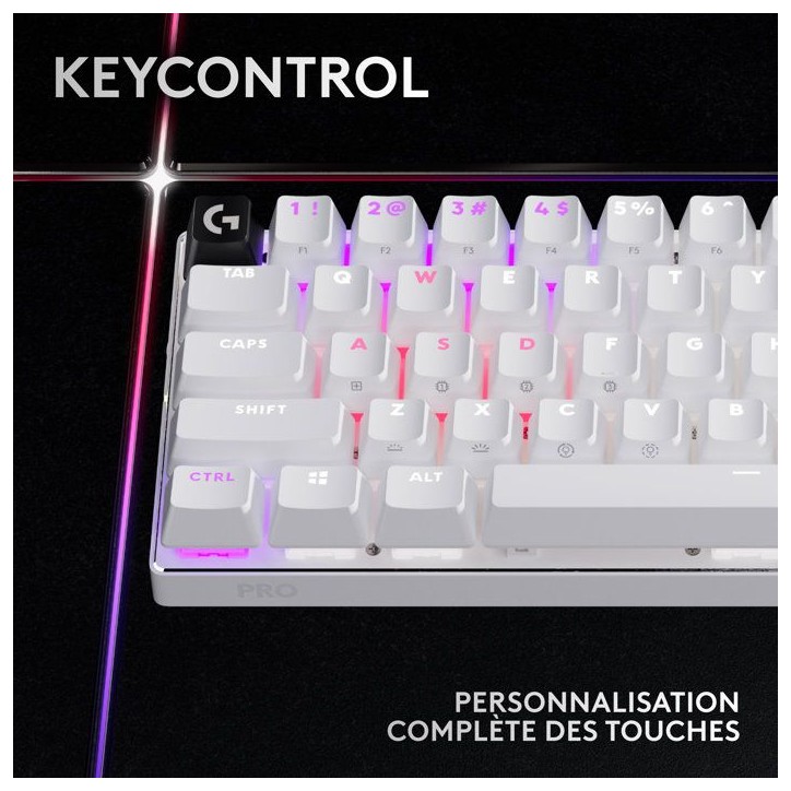 Clavier gamer - Sans fil - Logitech G - G Pro X 60 - Lightspeed - Blanc Clavier gamer - Sans fil - Logitech G - G Pro X 60 - Lightspeed - Blanc