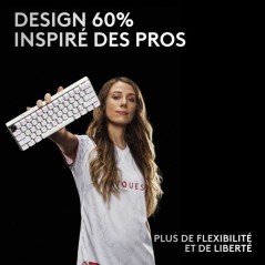 Clavier gamer - Sans fil - Logitech G - G Pro X 60 - Lightspeed - Blan