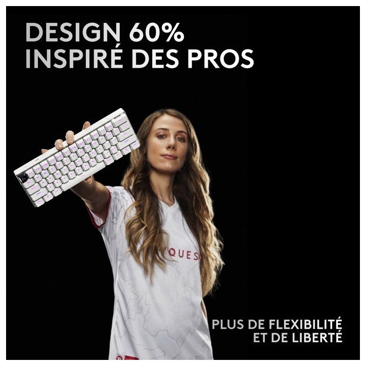 Clavier gamer - Sans fil - Logitech G - G Pro X 60 - Lightspeed - Blanc Clavier gamer - Sans fil - Logitech G - G Pro X 60 - Lightspeed - Blanc