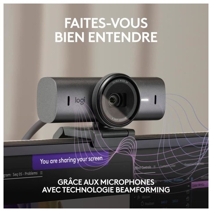 Webcam - Filaire - Logitech - MX Brio - Graphite