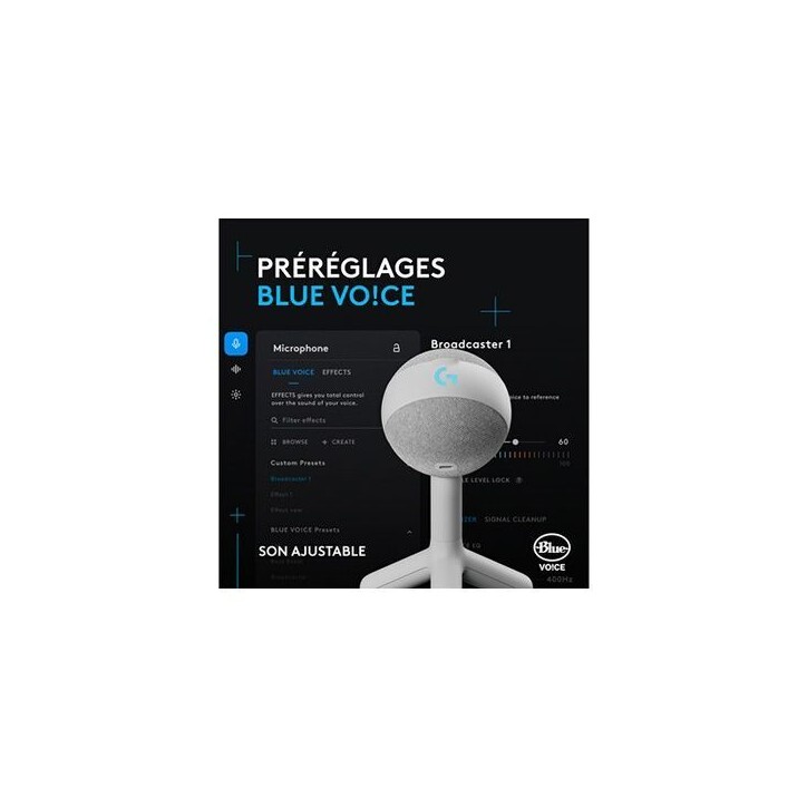 Microphone - Filaire - Logitech G - Yeti Orb - Compatible PC et MAC - Blanc Microphone - Filaire - Logitech G - Yeti Orb - Compatible PC et MAC - Blanc