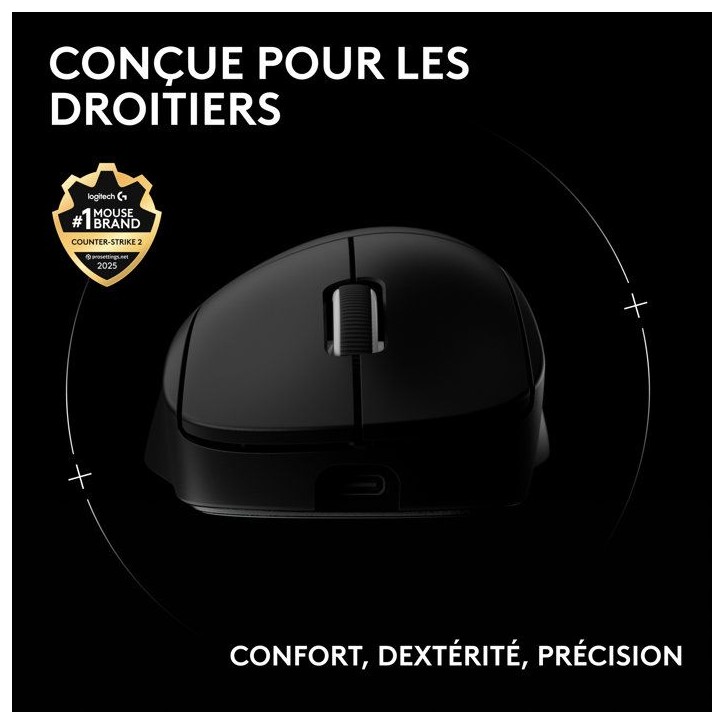 Souris gamer - sans fil - Logitech - G Pro X Superlight 2 DEX - Noir Souris gamer - sans fil - Logitech - G Pro X Superlight 2 DEX - Noir