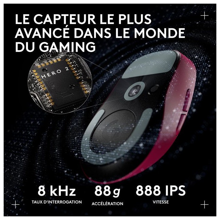 Souris gamer - sans fil - Logitech - G Pro X Superlight 2 DEX - Rose Souris gamer - sans fil - Logitech - G Pro X Superlight 2 DEX - Rose