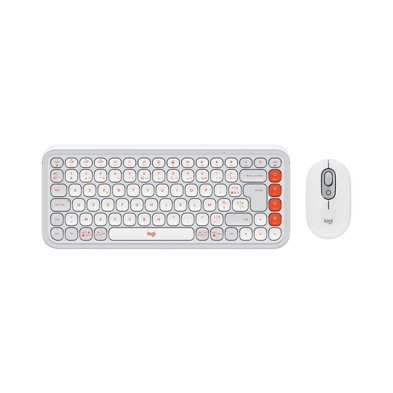 Ensemble Clavier Souris - Sans fil - Logitech - Pop Icon - AZERTY - Bl