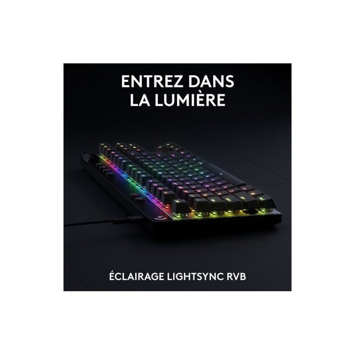 Clavier gamer - Filaire - Logitech G - Pro X TKL Rapid - AZERTY - Noir Clavier gamer - Filaire - Logitech G - Pro X TKL Rapid - AZERTY - Noir