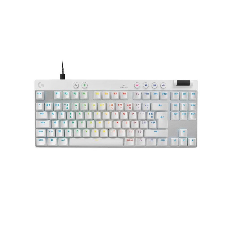 Clavier gamer - Filaire - Logitech G - Pro X TKL Rapid - AZERTY - Blan