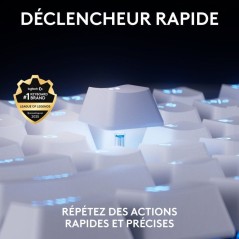 Clavier gamer - Filaire - Logitech G - Pro X TKL Rapid - AZERTY - Blan