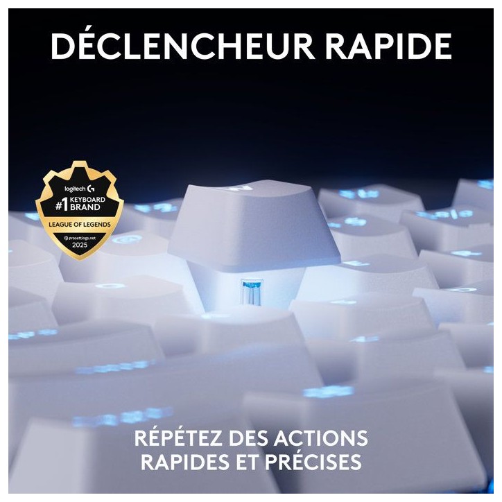 Clavier gamer - Filaire - Logitech G - Pro X TKL Rapid - AZERTY - Blanc Clavier gamer - Filaire - Logitech G - Pro X TKL Rapid - AZERTY - Blanc