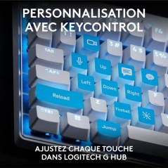 Clavier gamer - Filaire - Logitech G - Pro X TKL Rapid - AZERTY - Blan
