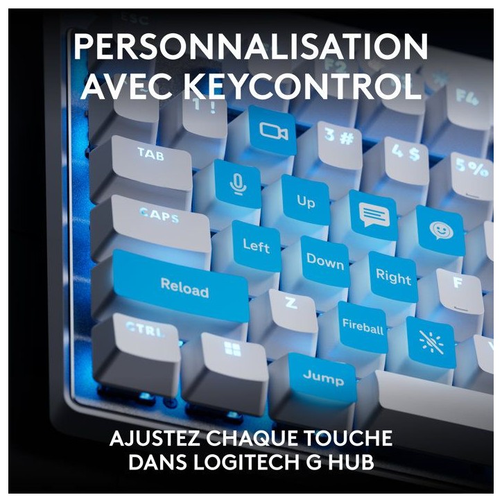 Clavier gamer - Filaire - Logitech G - Pro X TKL Rapid - AZERTY - Blanc Clavier gamer - Filaire - Logitech G - Pro X TKL Rapid - AZERTY - Blanc