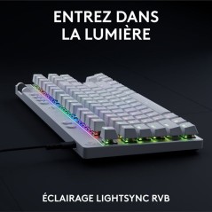 Clavier gamer - Filaire - Logitech G - Pro X TKL Rapid - AZERTY - Blan