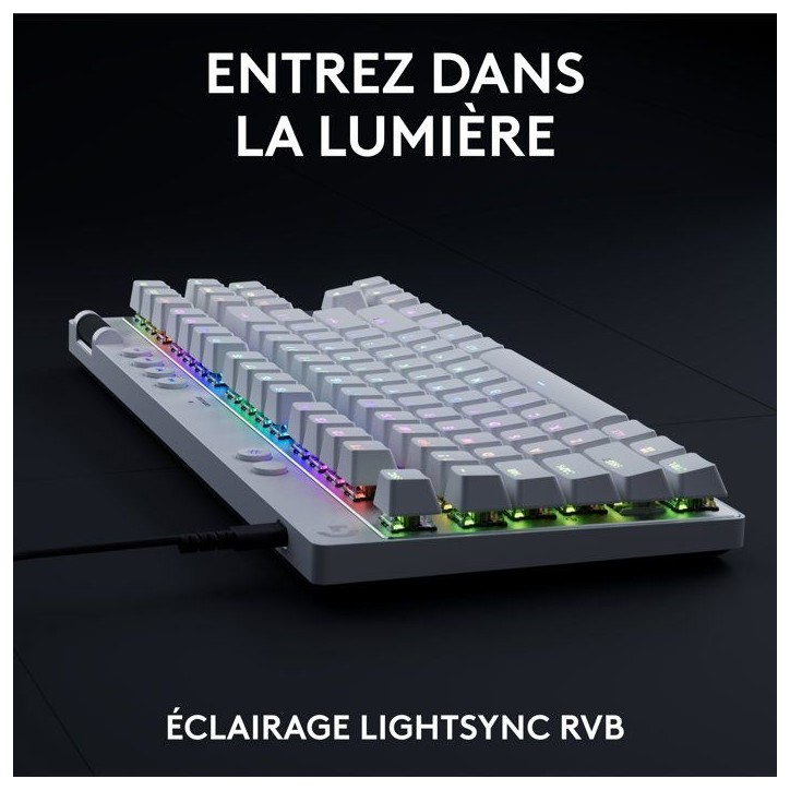 Clavier gamer - Filaire - Logitech G - Pro X TKL Rapid - AZERTY - Blanc Clavier gamer - Filaire - Logitech G - Pro X TKL Rapid - AZERTY - Blanc