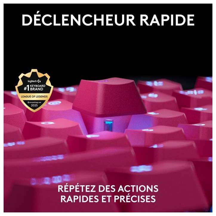 Clavier gamer - Filaire - Logitech G - Pro X TKL Rapid - AZERTY - Rose Clavier gamer - Filaire - Logitech G - Pro X TKL Rapid - AZERTY - Rose