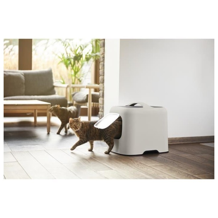 ROTHO - Maison toilette pour chat 51 x 39 x 40 cm - Bac a litiere - Cappuccino