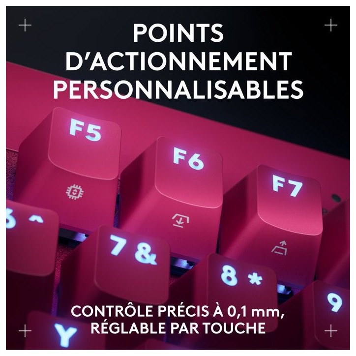 Clavier gamer - Filaire - Logitech G - Pro X TKL Rapid - AZERTY - Rose Clavier gamer - Filaire - Logitech G - Pro X TKL Rapid - AZERTY - Rose