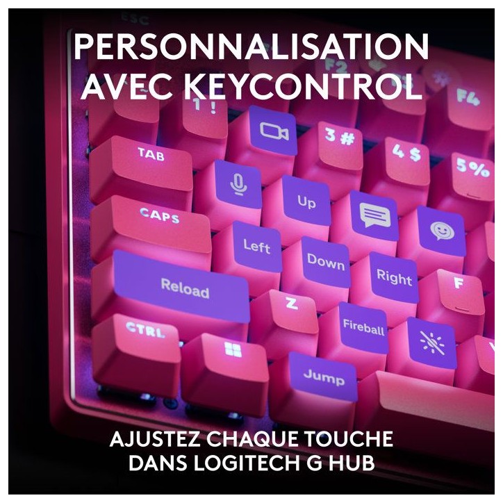 Clavier gamer - Filaire - Logitech G - Pro X TKL Rapid - AZERTY - Rose Clavier gamer - Filaire - Logitech G - Pro X TKL Rapid - AZERTY - Rose