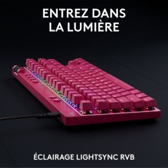 Clavier gamer - Filaire - Logitech G - Pro X TKL Rapid - AZERTY - Rose