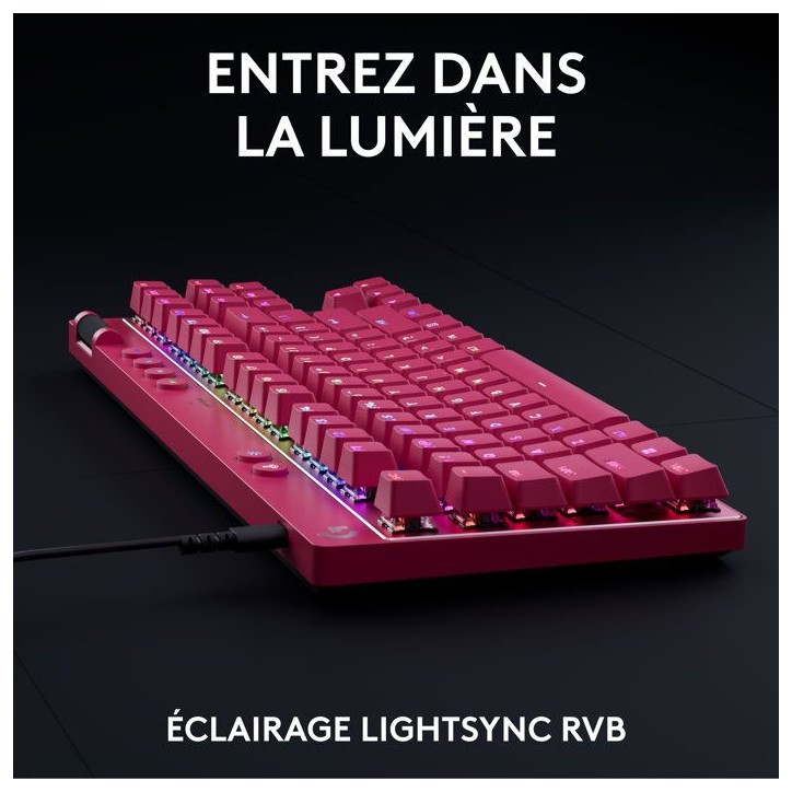Clavier gamer - Filaire - Logitech G - Pro X TKL Rapid - AZERTY - Rose Clavier gamer - Filaire - Logitech G - Pro X TKL Rapid - AZERTY - Rose