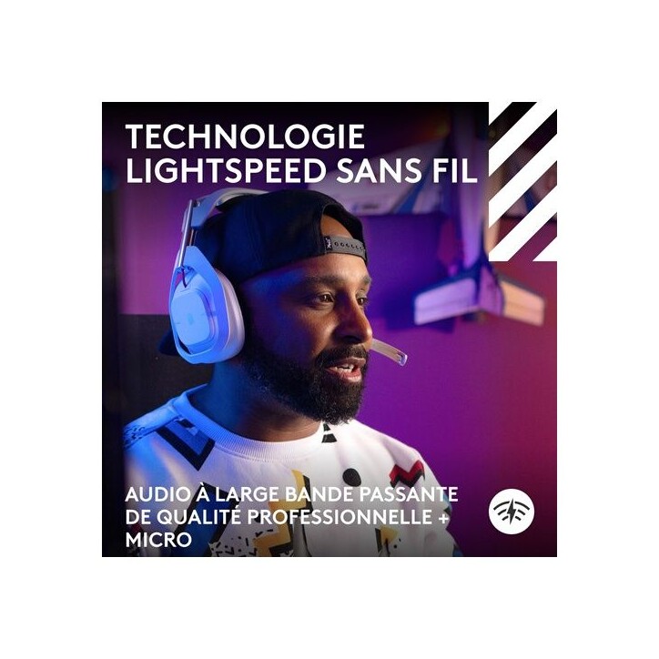 Casque gamer - Sans fil - Logitech G - Astro A50 Lightspeed Pro-G Graphene - Xbox, PS5, Switch, PC/Mac - Blanc Casque gamer - Sans fil - Logitech G - Astro A50 Lightspeed Pro-G Graphene - Xbox, PS5, Switch, PC/Mac - Blanc