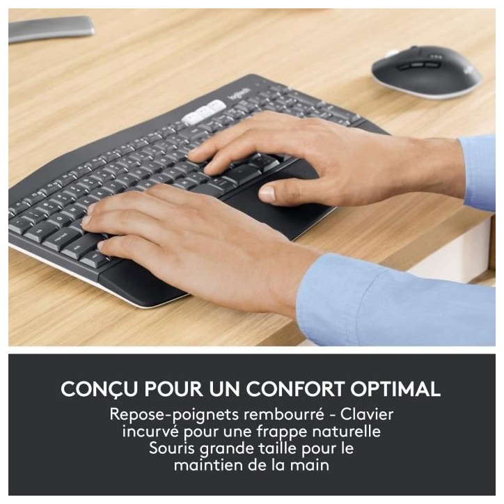 Ensemble Clavier Souris - Sans fil - Logitech - MK850 - AZERTY - Noir Ensemble Clavier Souris - Sans fil - Logitech - MK850 - AZERTY - Noir