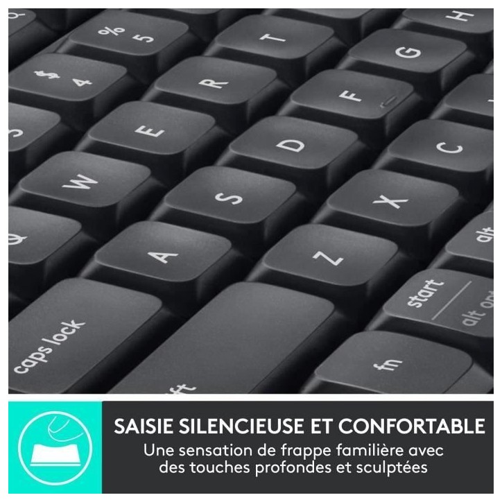 Ensemble Clavier Souris - Sans fil - Logitech - MK850 - AZERTY - Noir Ensemble Clavier Souris - Sans fil - Logitech - MK850 - AZERTY - Noir