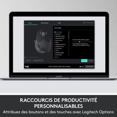 Ensemble Clavier Souris - Sans fil - Logitech - MK850 - AZERTY - Noir