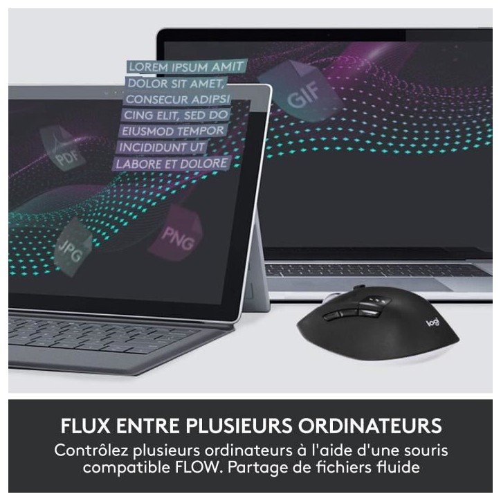 Ensemble Clavier Souris - Sans fil - Logitech - MK850 - AZERTY - Noir Ensemble Clavier Souris - Sans fil - Logitech - MK850 - AZERTY - Noir