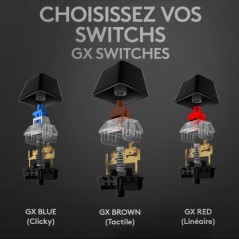 Clavier gamer - Filaire - Logitech G - G512 - GX Brown - AZERTY - Mécanique - Rétroéclairé - Noir