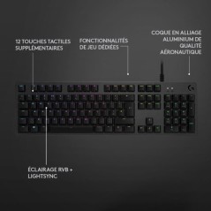 Clavier gamer - Filaire - Logitech G - G512 - GX Brown - AZERTY - Méc